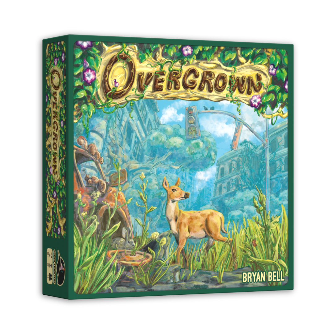 Overgrown box standing upright