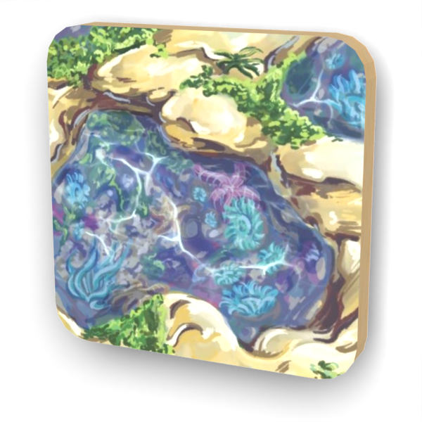 Tile depicting a tide pool.